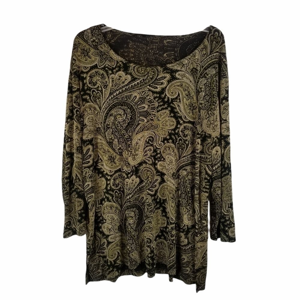 AMANDA PARIS LONDON NEW YORK, PAISLEY TOP. SIZE 1X
